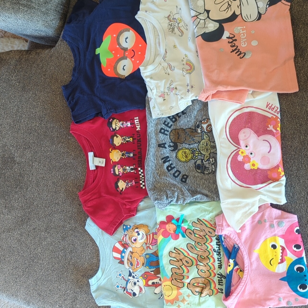2t shirt bundle, 9 shirts